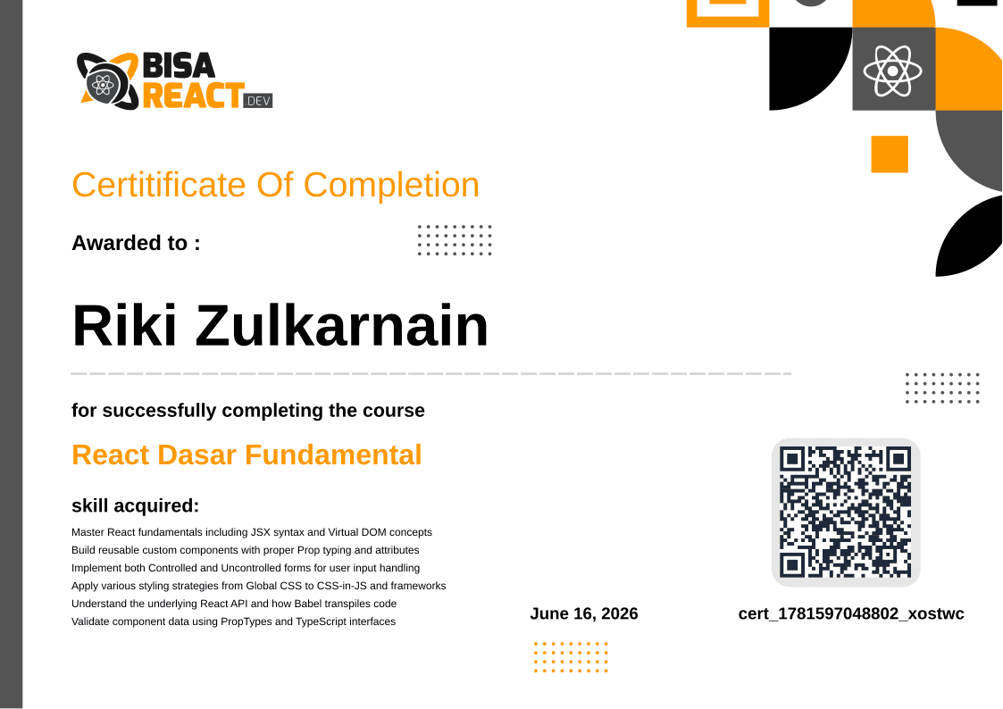 React Dasar Fundamental