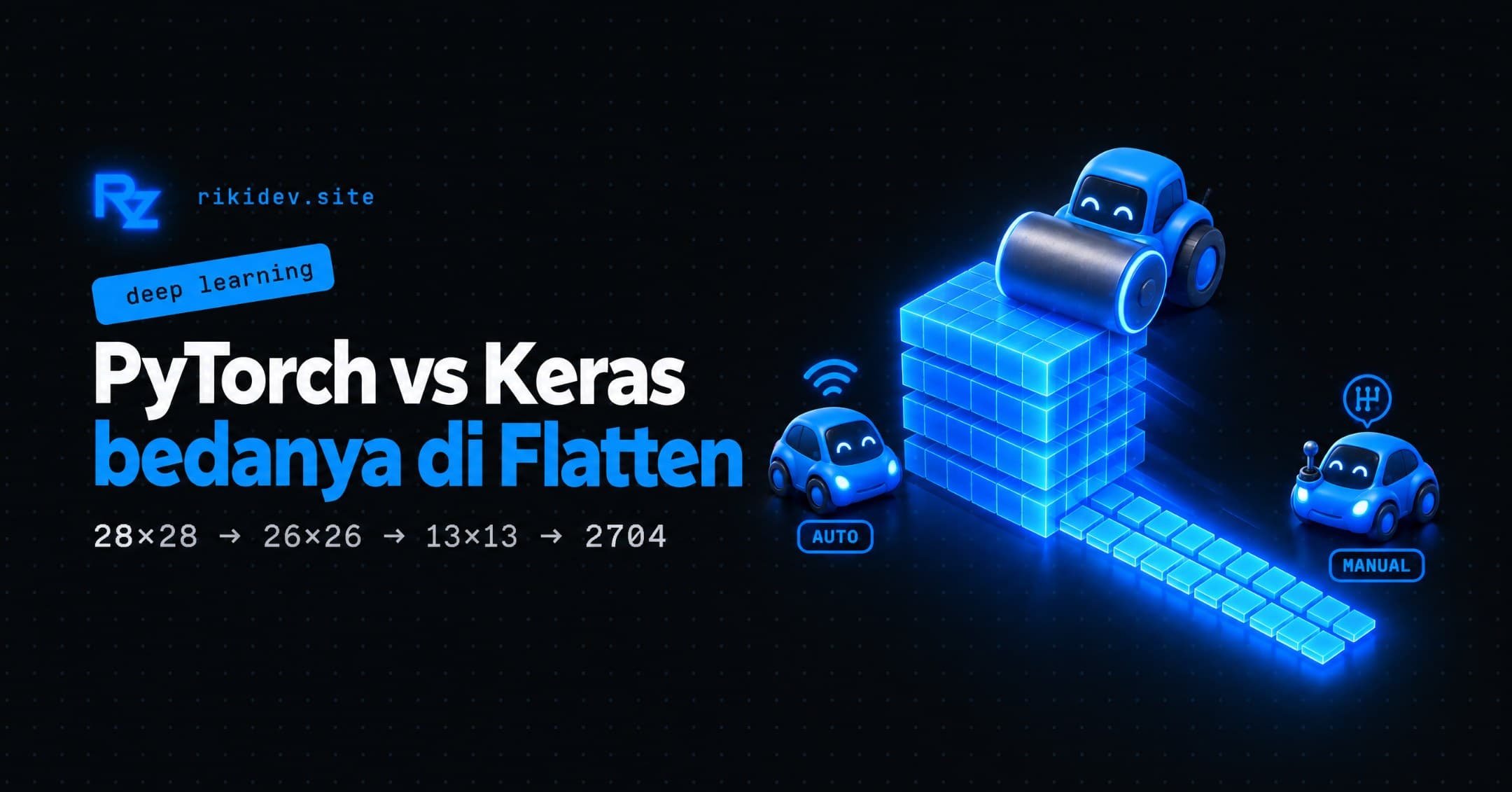 PyTorch vs Keras untuk CNN: Perbedaan utama ada di perhitungan dimensi saat Flatten.